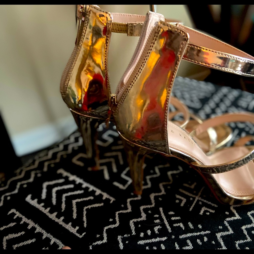 Brand New! Gold high heel sandals